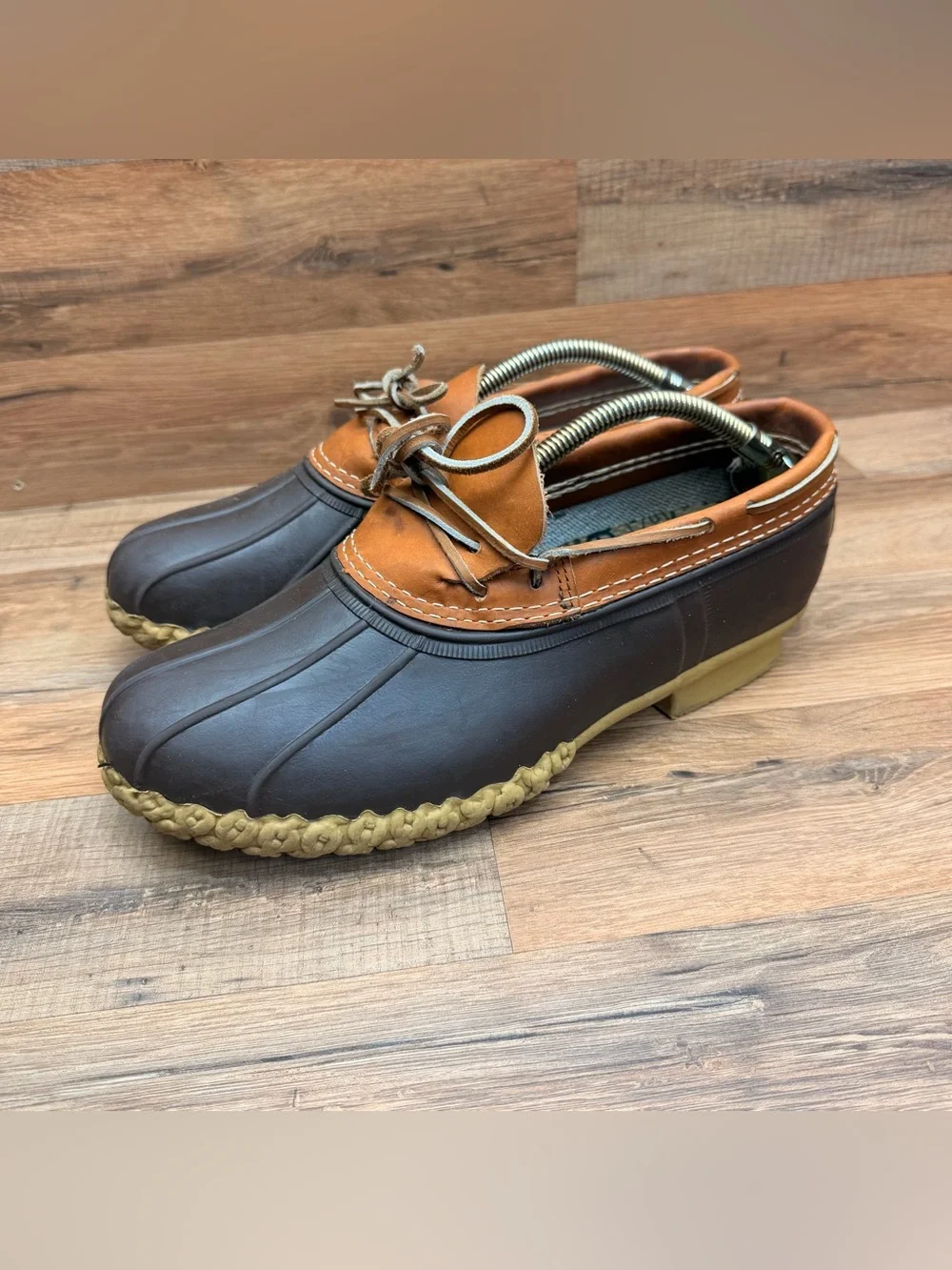 L.L. Bean Men's size 10EE Brown and Tan Boat Duck Shoes